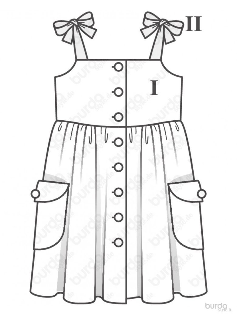 Выкройка сарафана детского на пуговицах