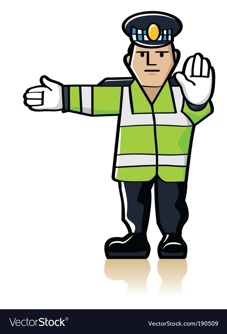 Милиционер с жезлом вектор