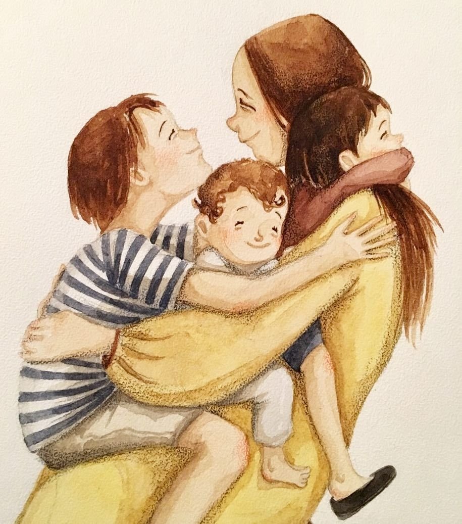 Мать с тремя детьми