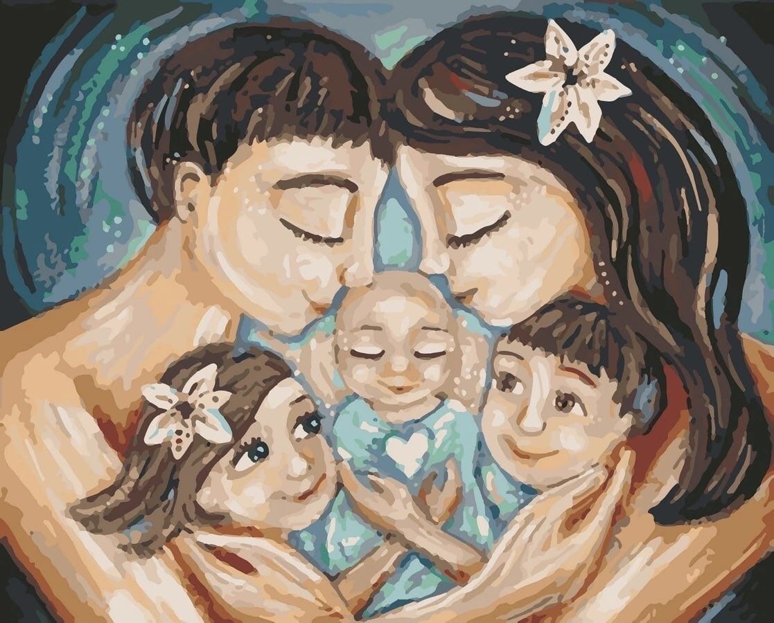 Картина мама и две дочери