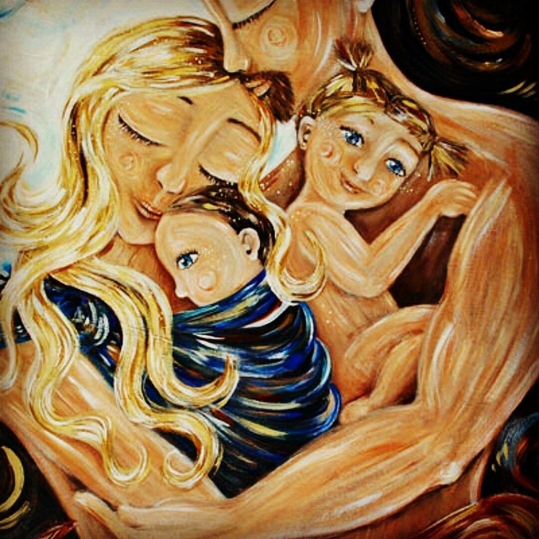 Картины Кэти Берггрен мама папа малыш