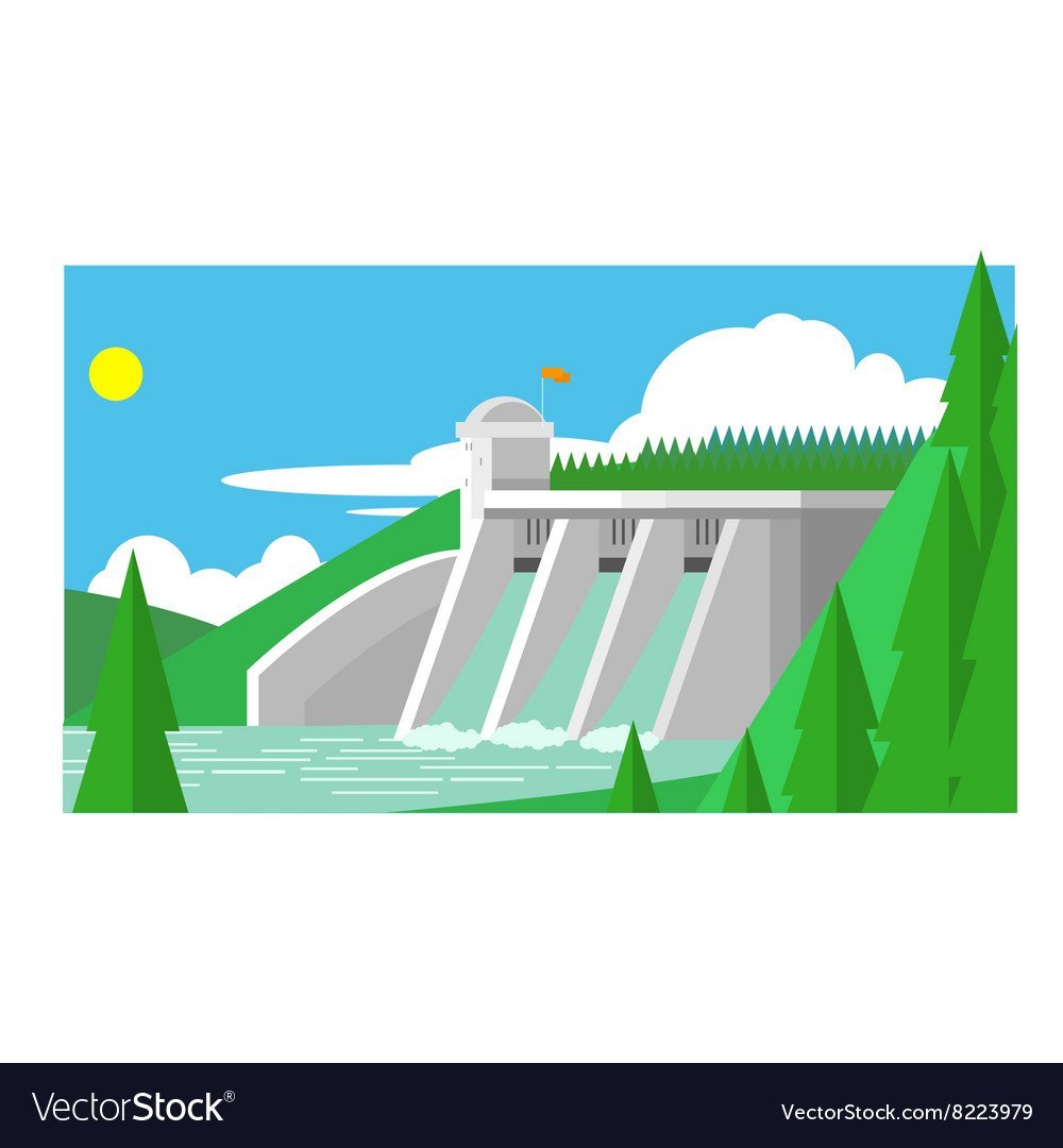 Гидроэлектростанция вектор