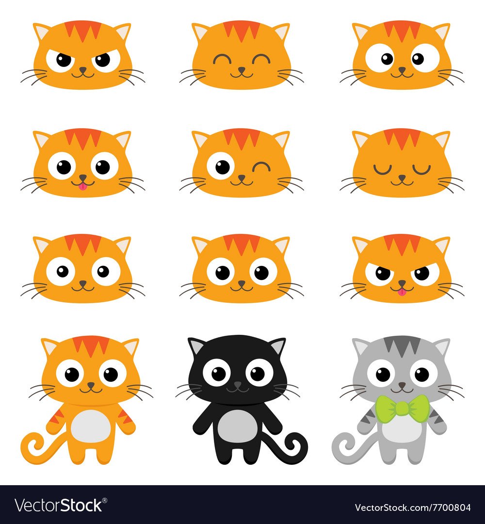 Мордочки котят с эмоциями