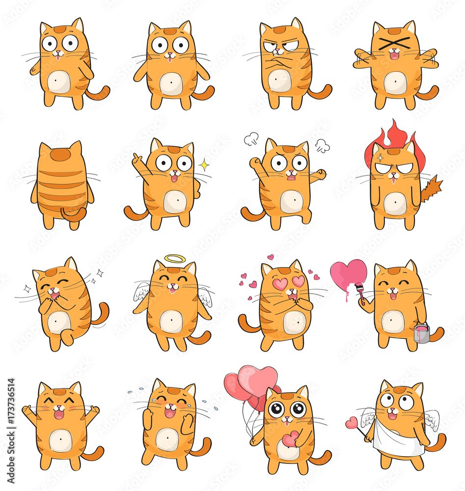 Котики стразными эмоциями