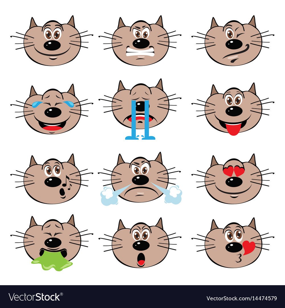 Мордочки котят с эмоциями