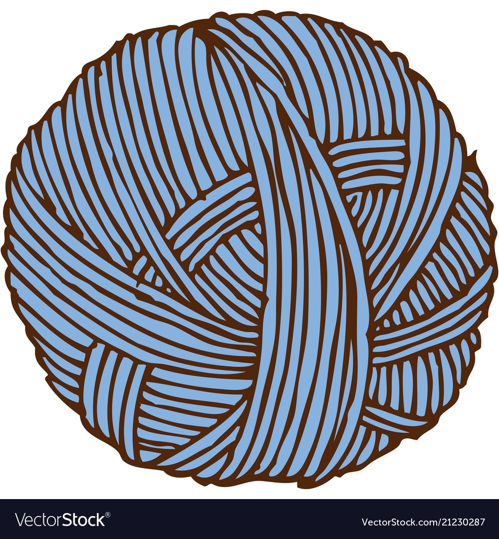 Моток ниток акварель