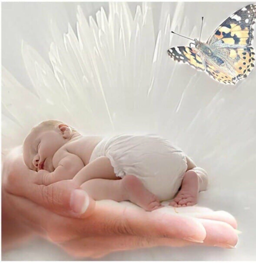 Аист с младенцем