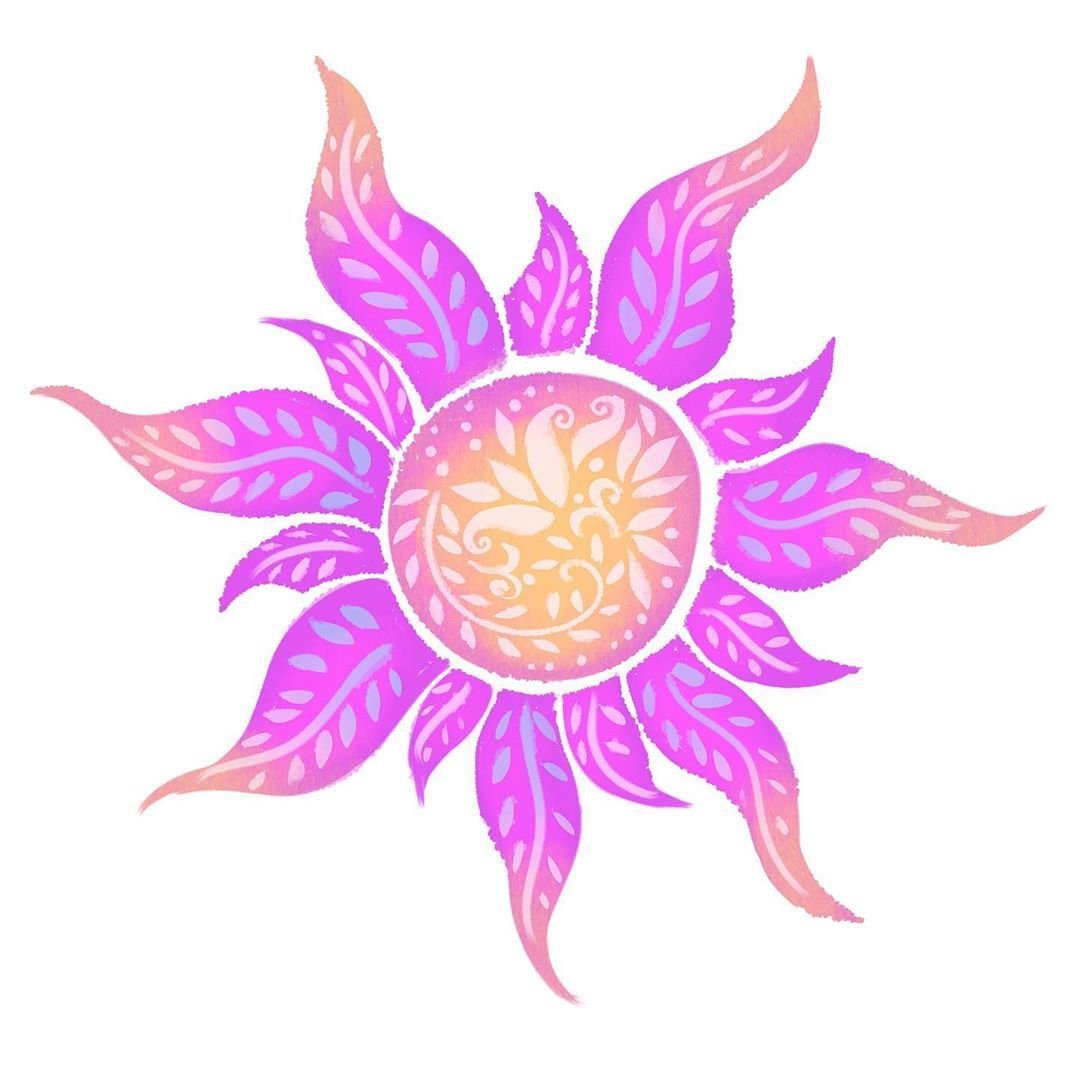 Солнце Рапунцель тату