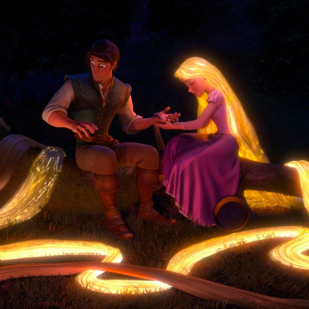 Рапунцель волосы светятся