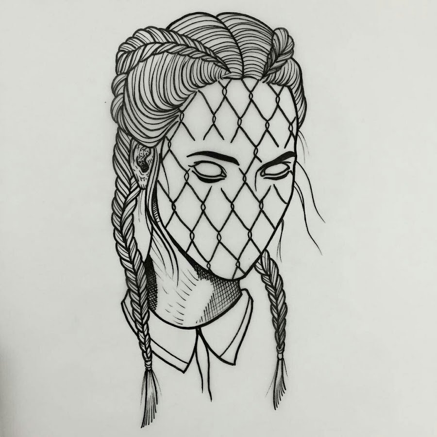 Черно белые рисунки девушек