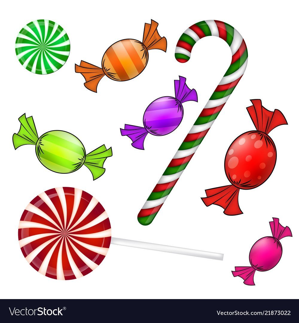 Конфетка на белом фоне