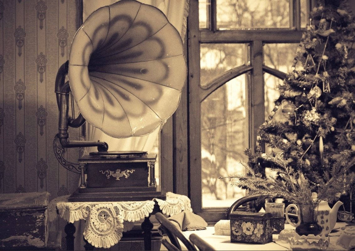 Граммофон силуэт