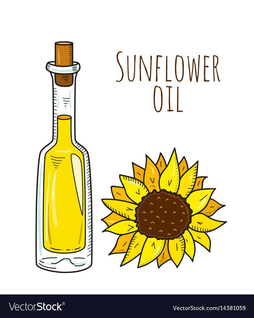 Нарисовать бутылку подсолнечного масла