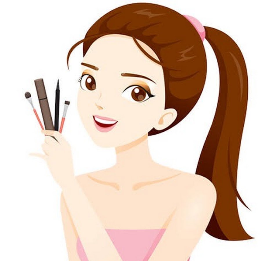 Нарисованная девушка визажист