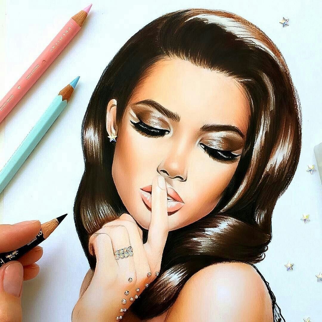 Мультяшная девушка с косметикой