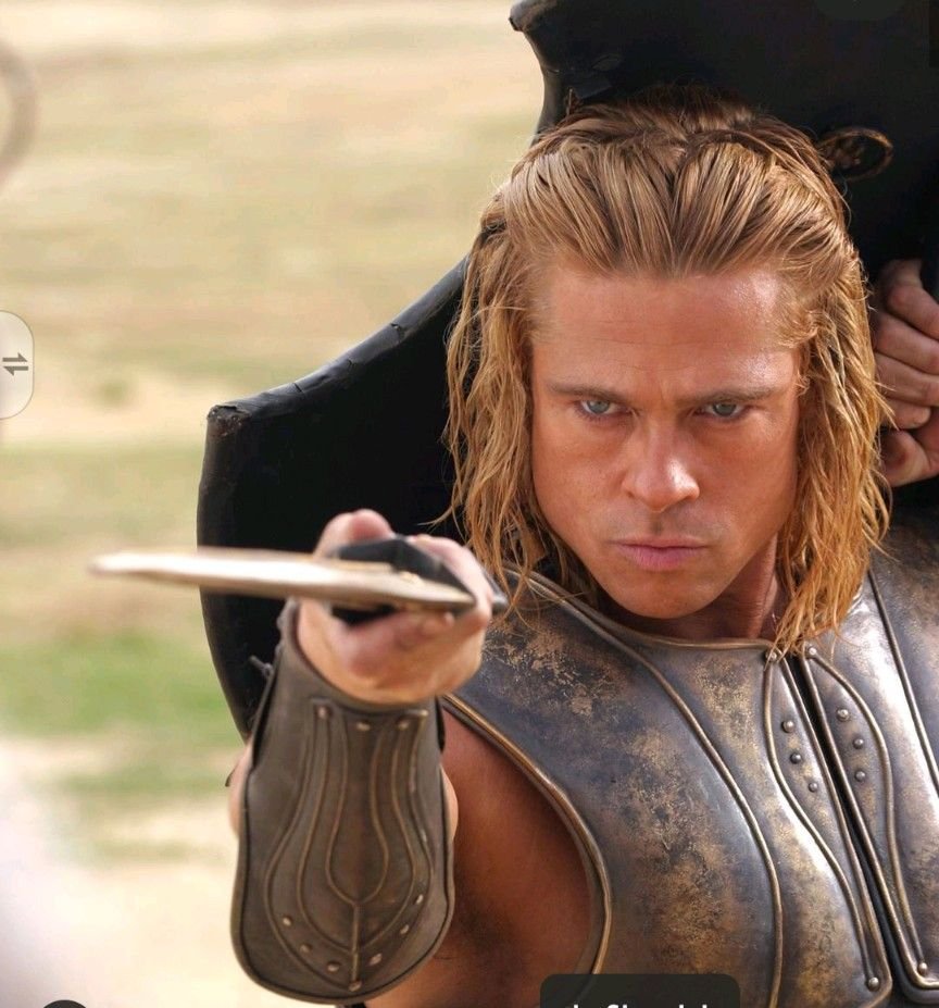 Брэд Питт с дублером Троя