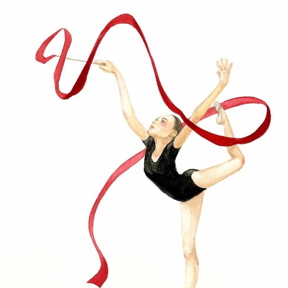 Гимнастка с лентой рисунок