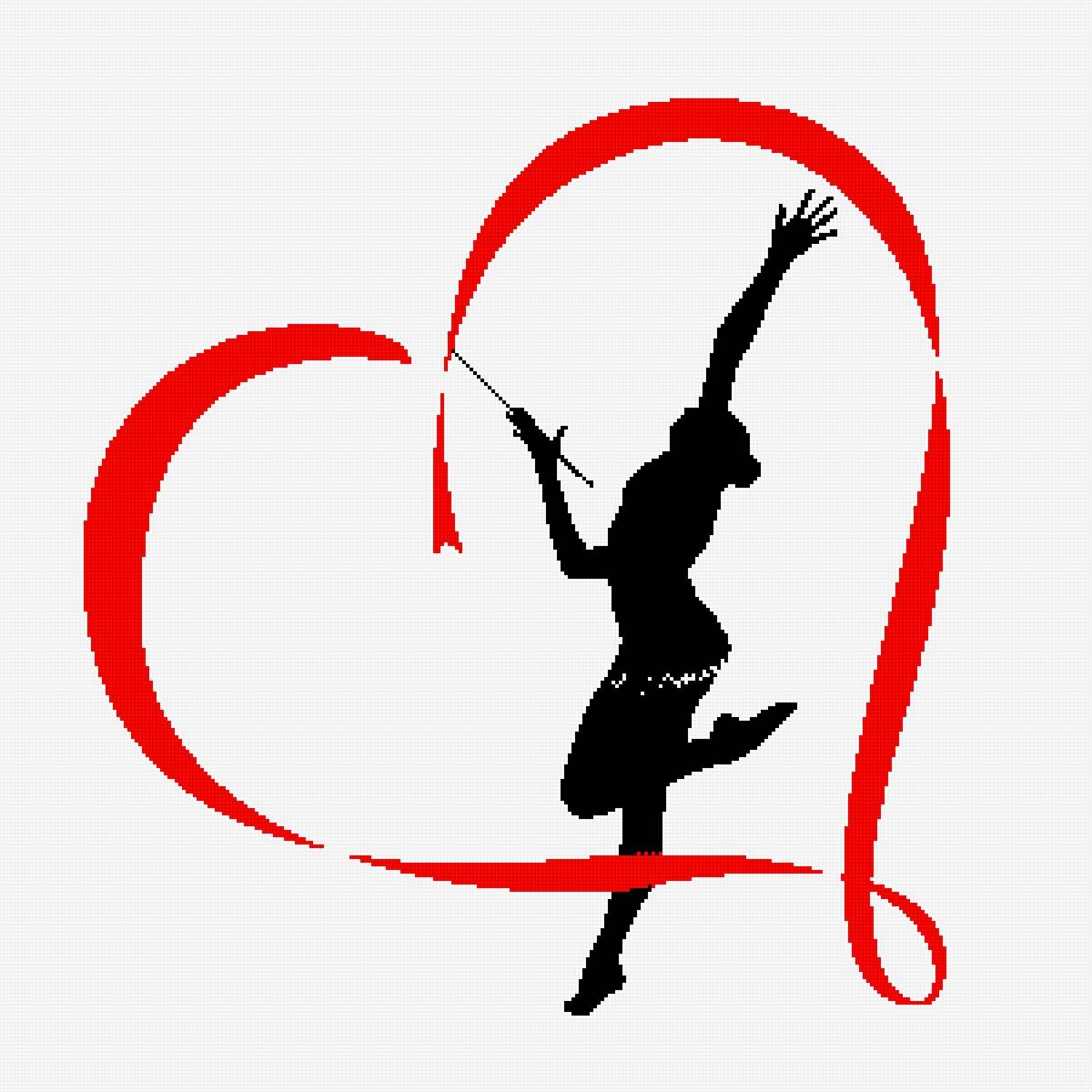 Очертание гимнастки с лентой