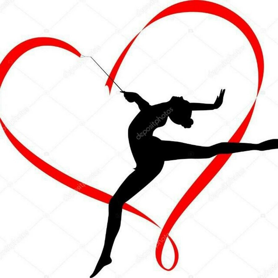 Гимнастка с лентой силуэт