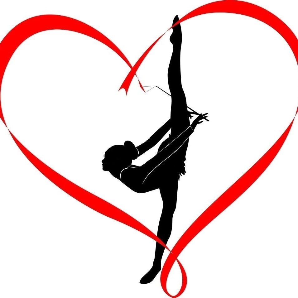 Гимнастка с лентой силуэт