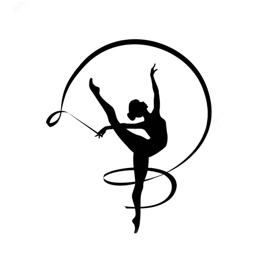 Гимнастка с лентой силуэт