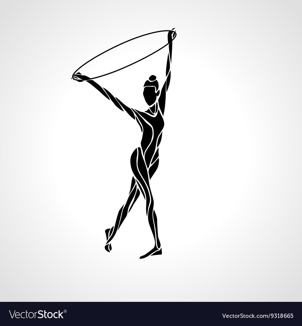 Гимнастка с обручем силуэт