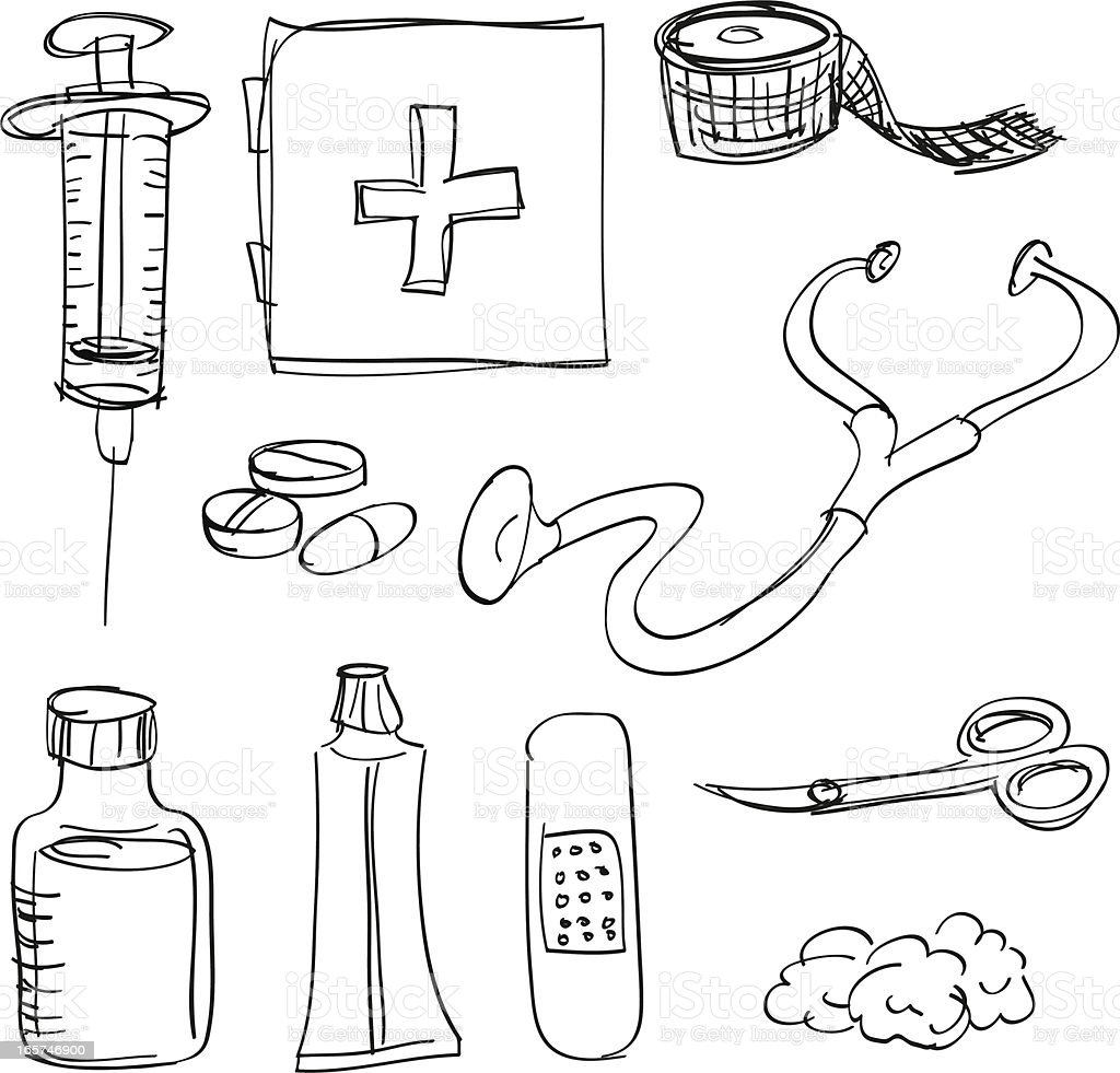 Раскраски медицинские принадлежности для детей