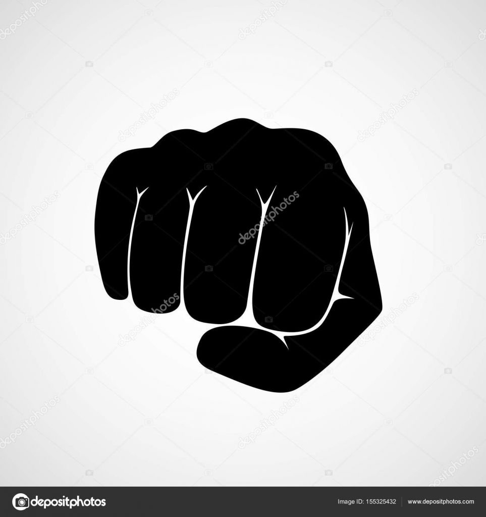 Кулак на черном фоне