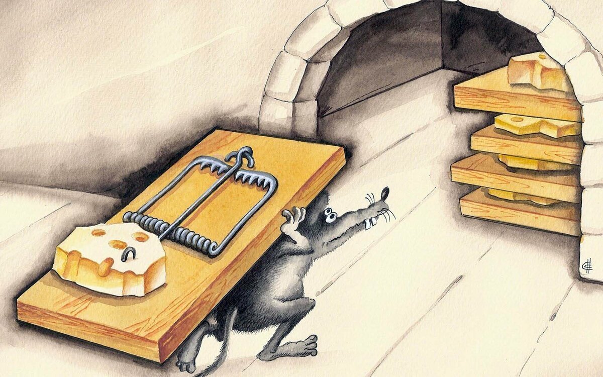 Мышь капкан и сыр