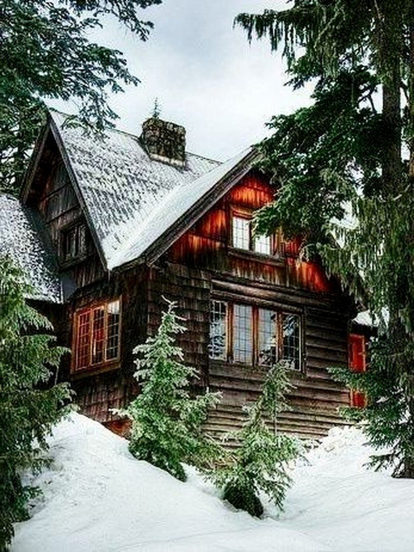 Домик в зимнем лесу