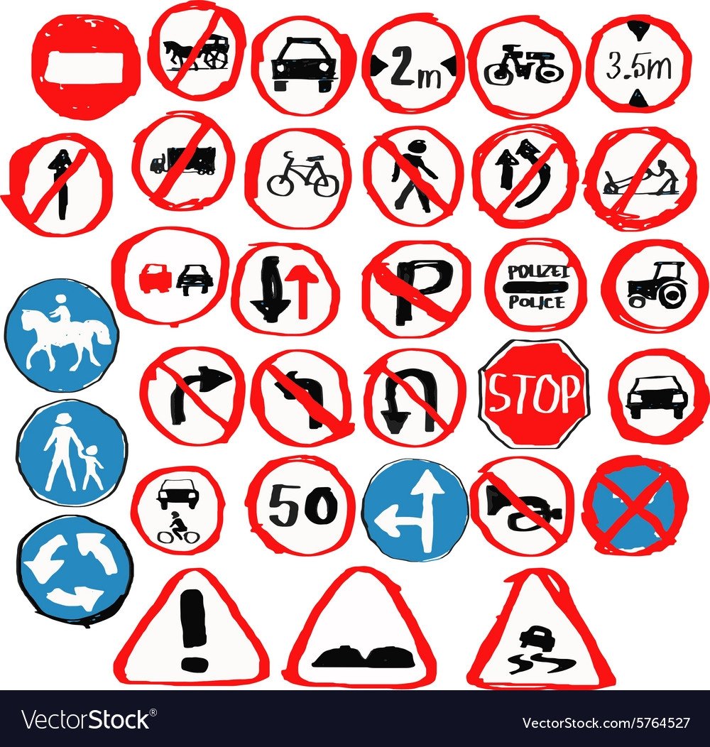 Рисование дорожных знаков