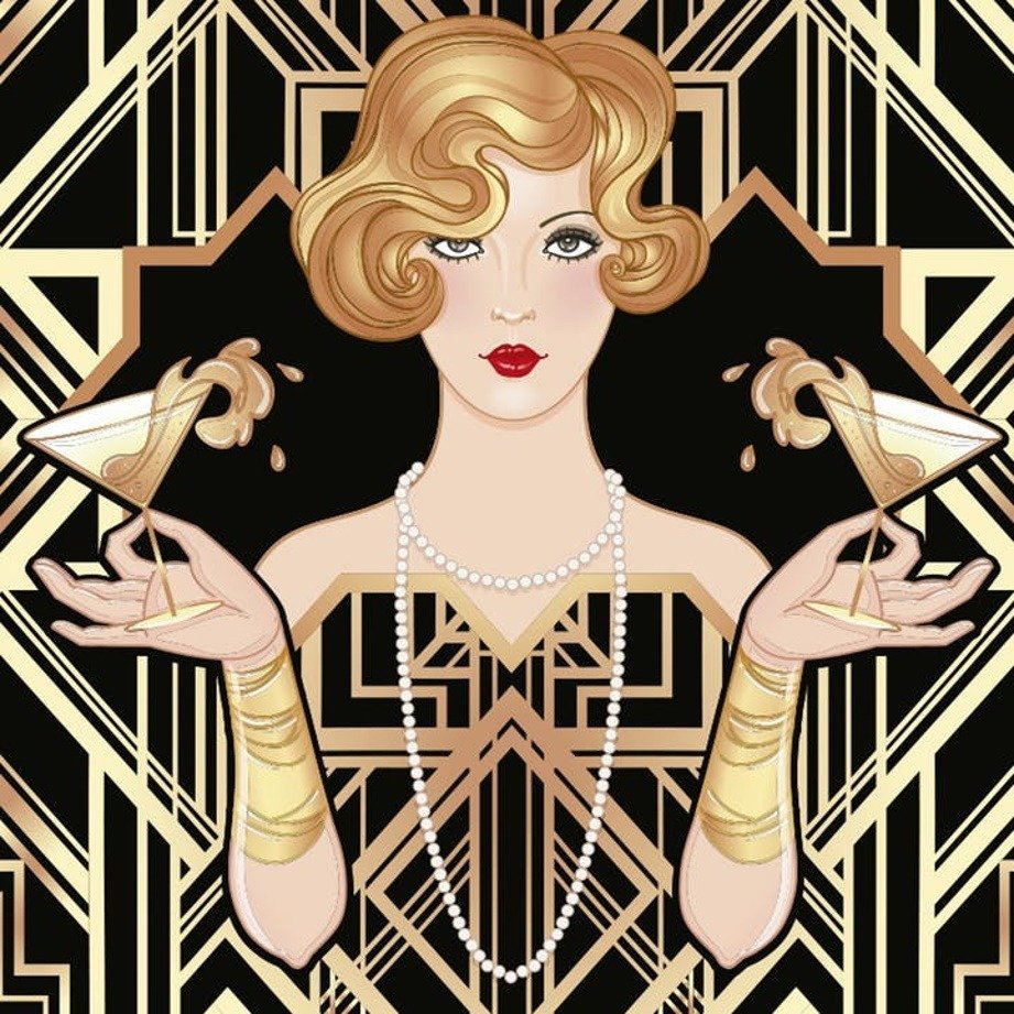 Арт деко девушка вектор