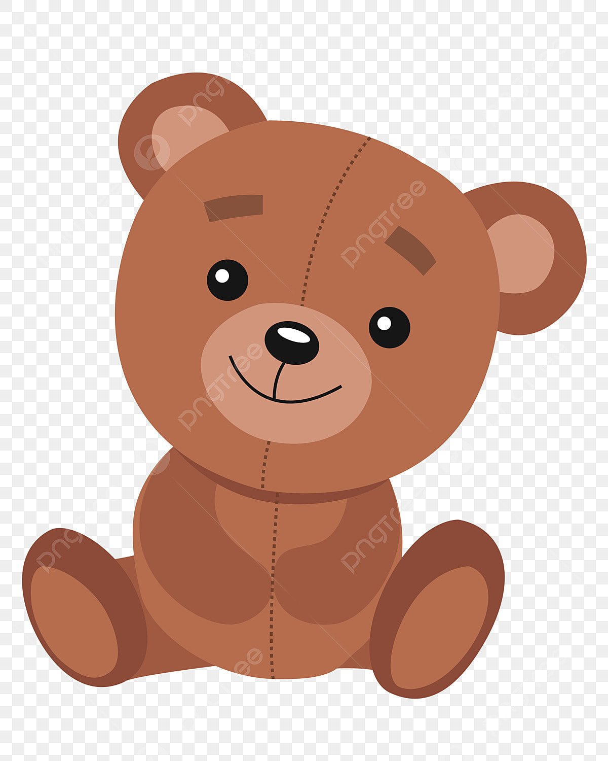 Мишка обнимает подушку