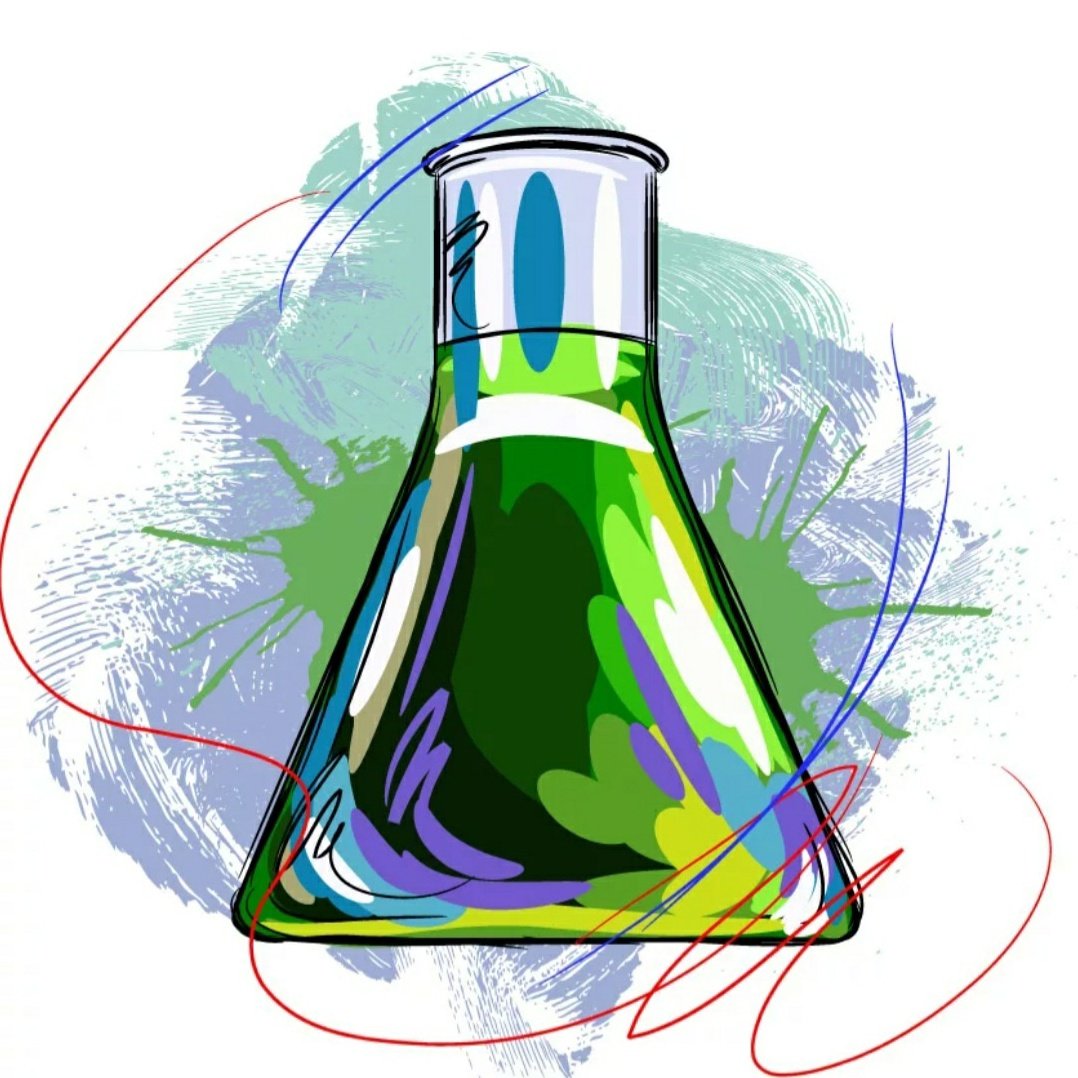 Колба с прозрачной жидкостью