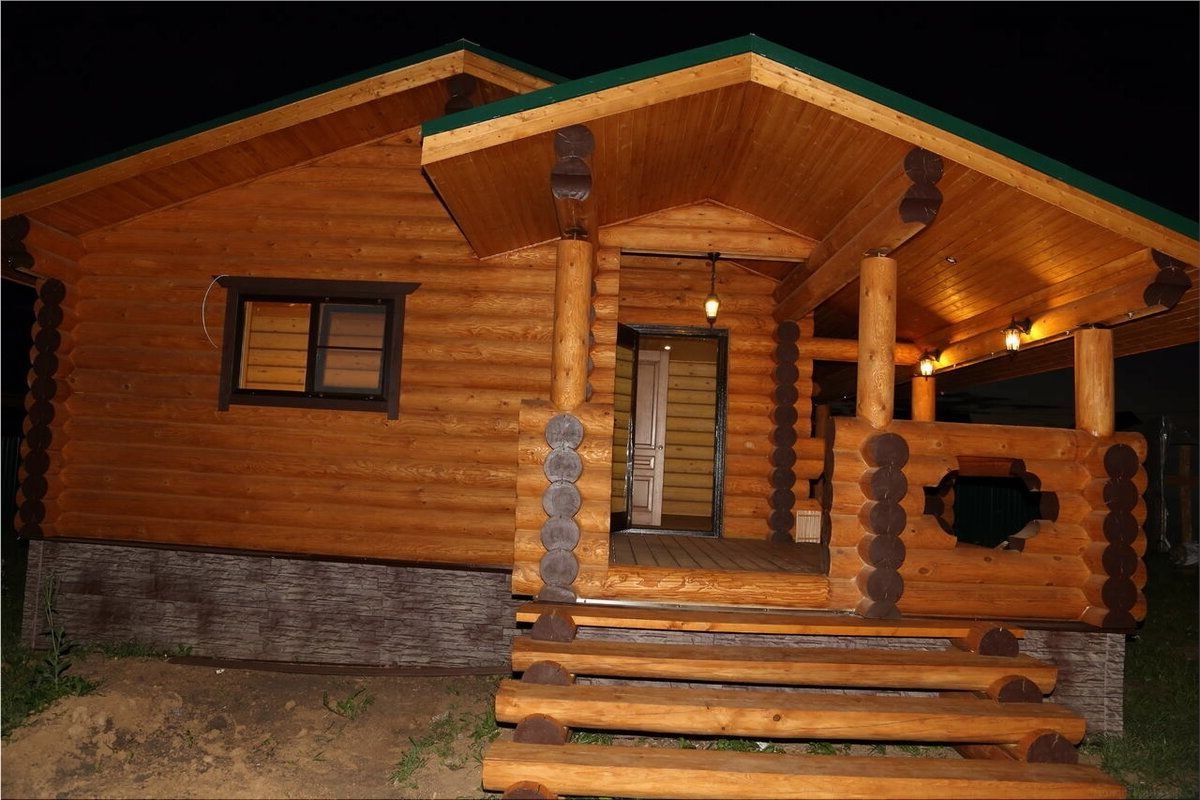 Подсветка сруба