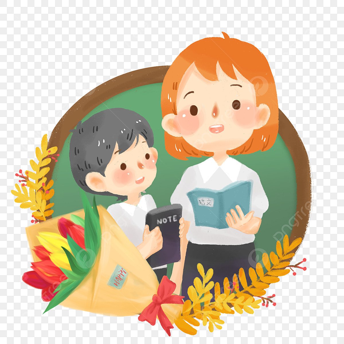 Учитель и ученик вектор