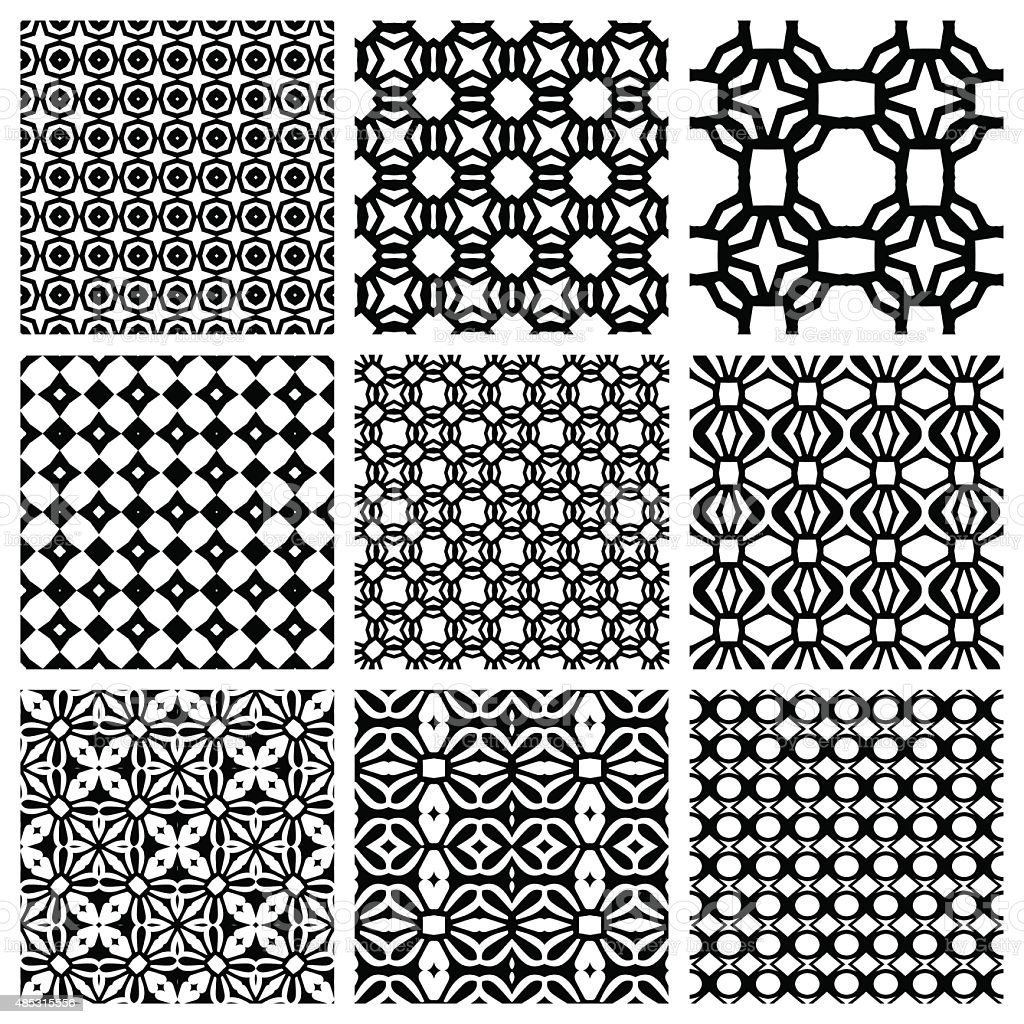 Сетчатый орнамент черно белый