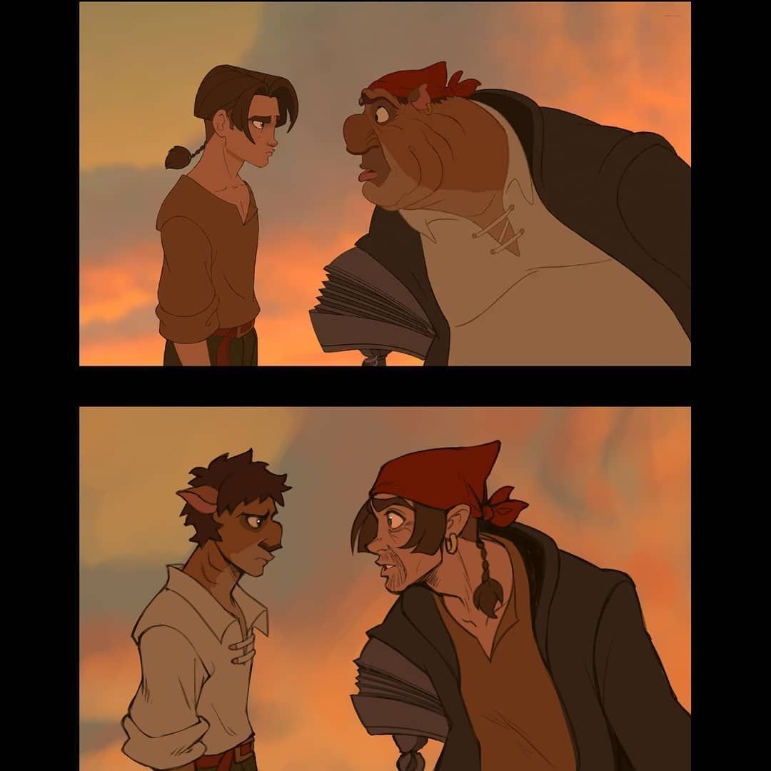 Планета сокровищ Джим Хокинс и Джон Сильвер