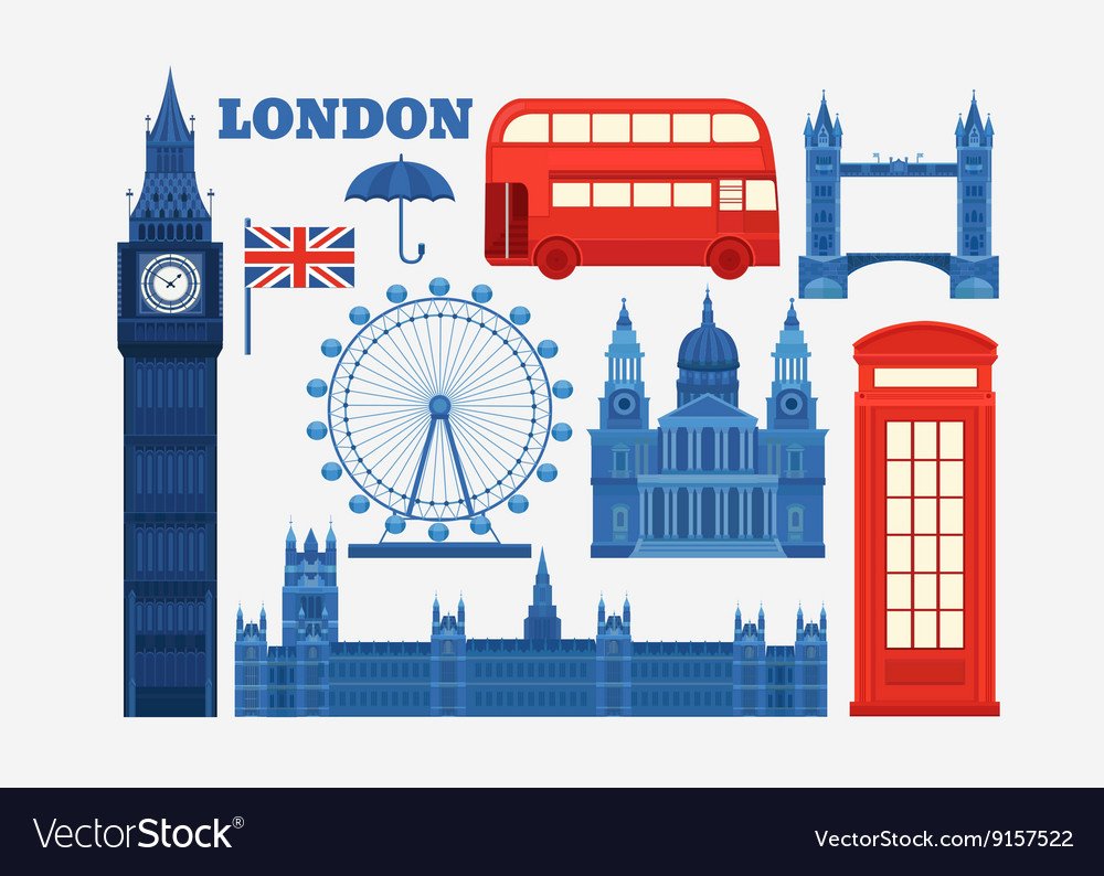 Англия Биг Бен вектор