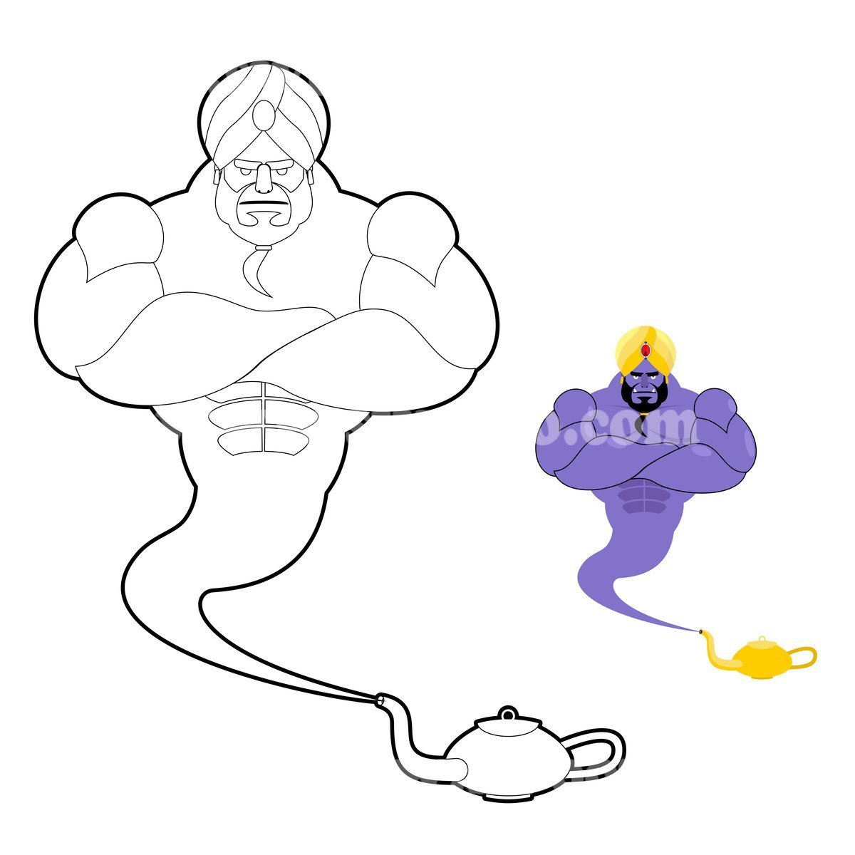 Лампа Аладдина зеленый Джинн