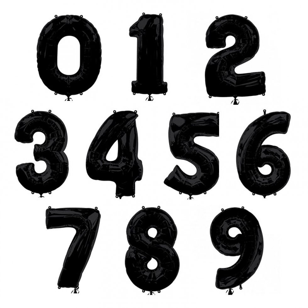 Шары-цифры черный