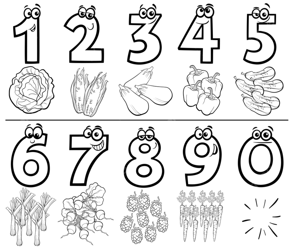 Цифры раскраска для детей