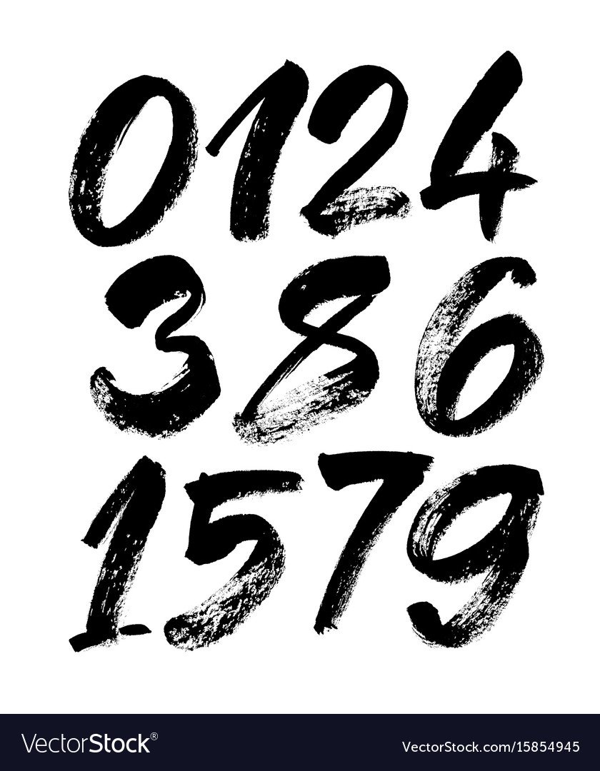 Рукописный шрифт цифры