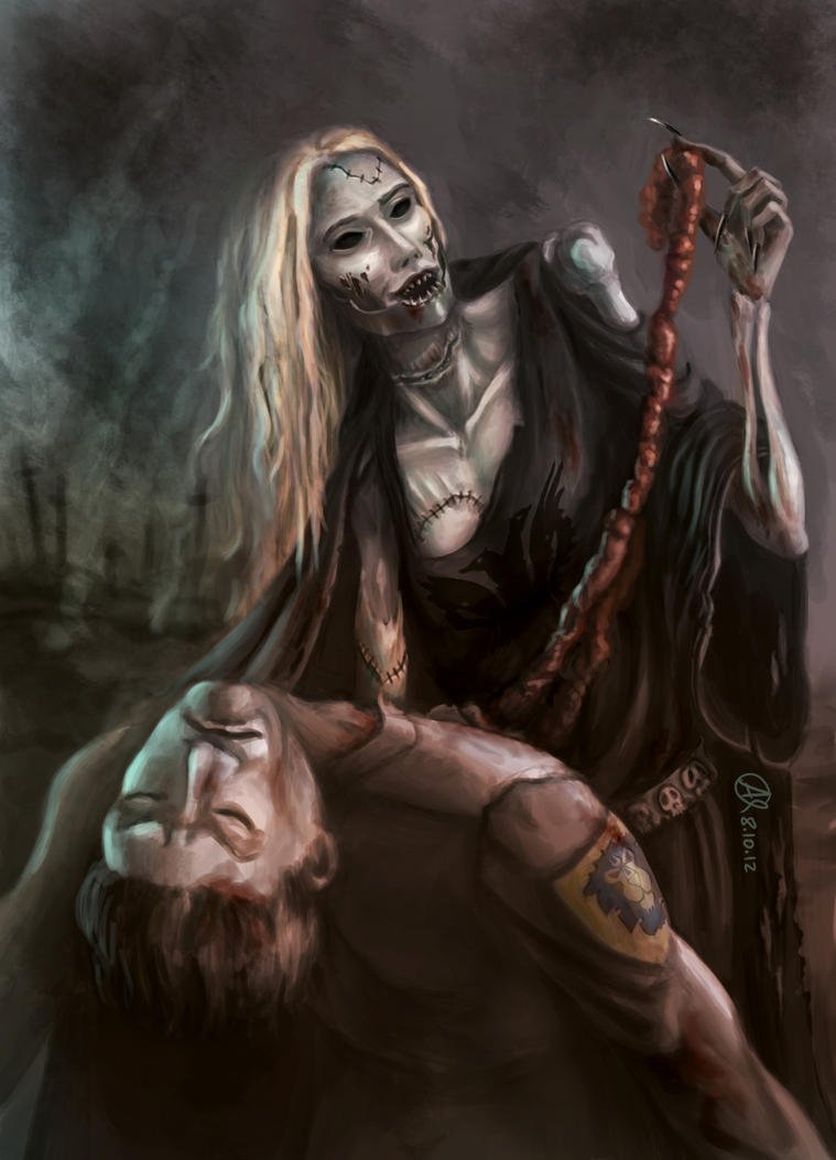 Монстр в толпе арт фэнтези