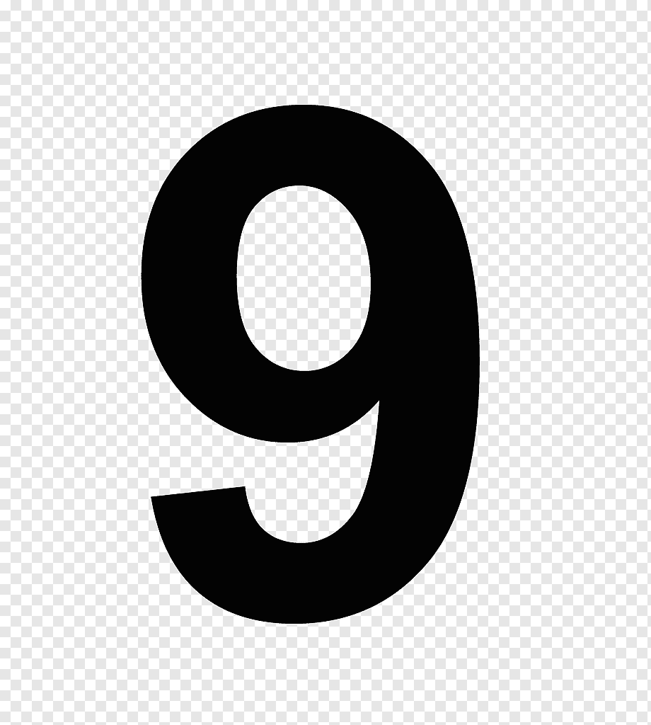 Цифра 9 черная