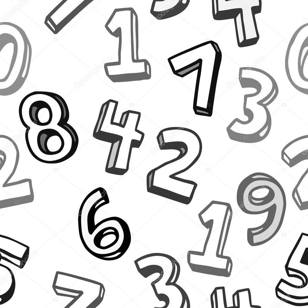 Цифры в разброс на прозрачном фоне