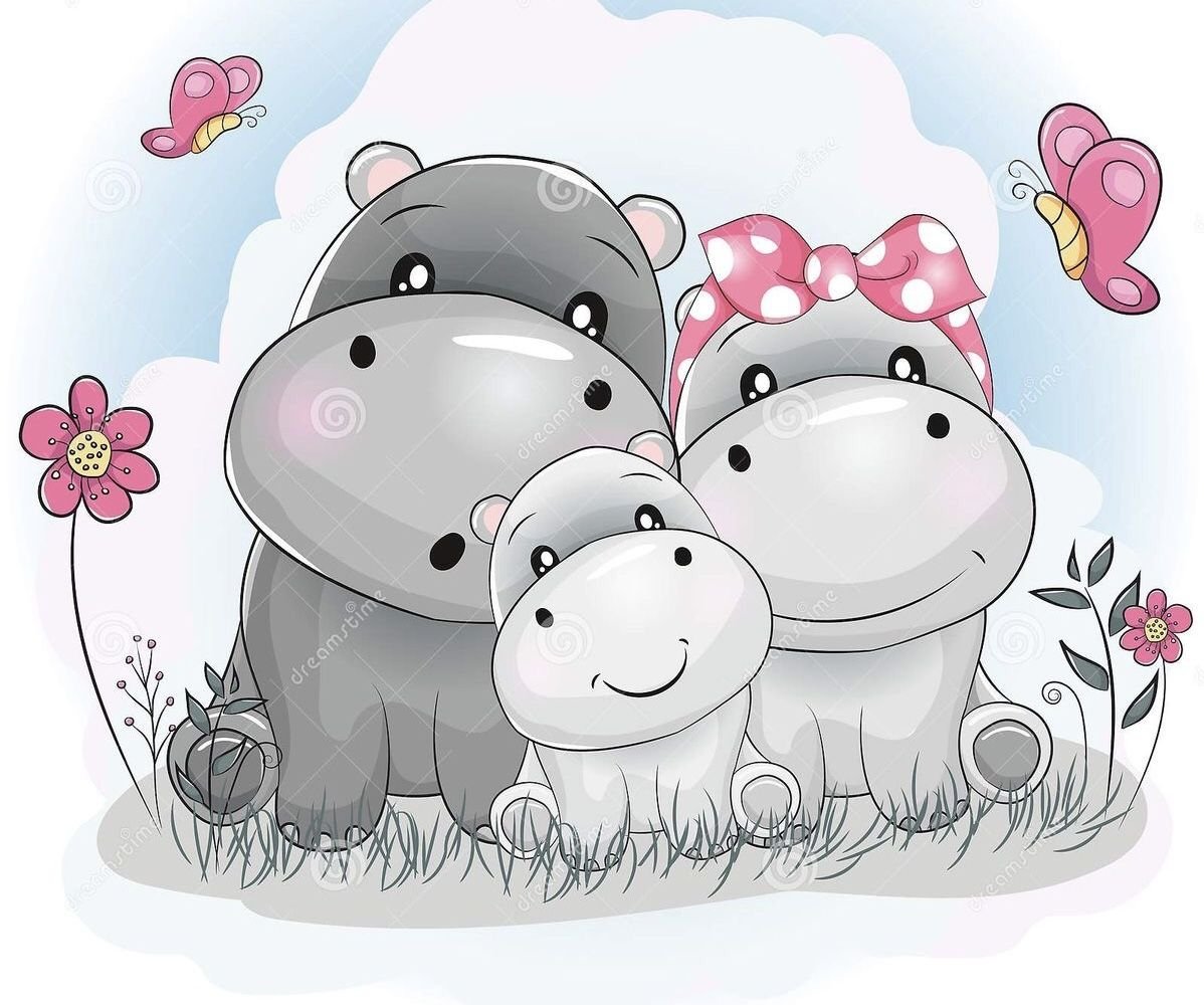 Милый Бегемот мультяшный