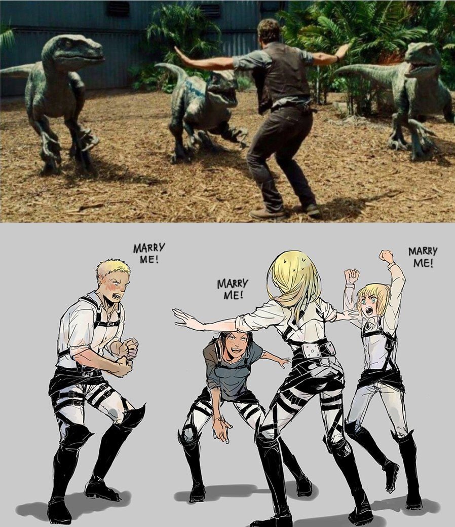 Эрен Йегер и Ханджи Зое