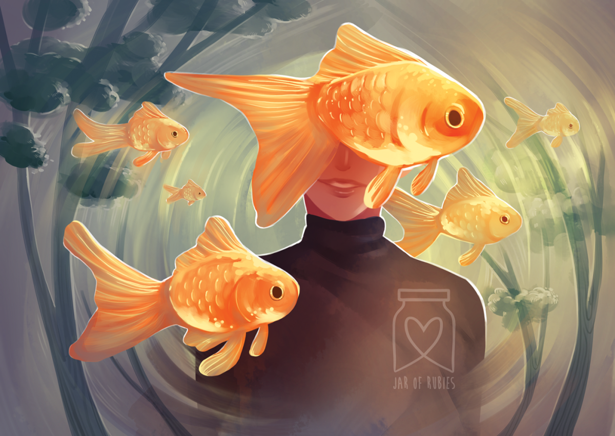 Золотая рыбка арты