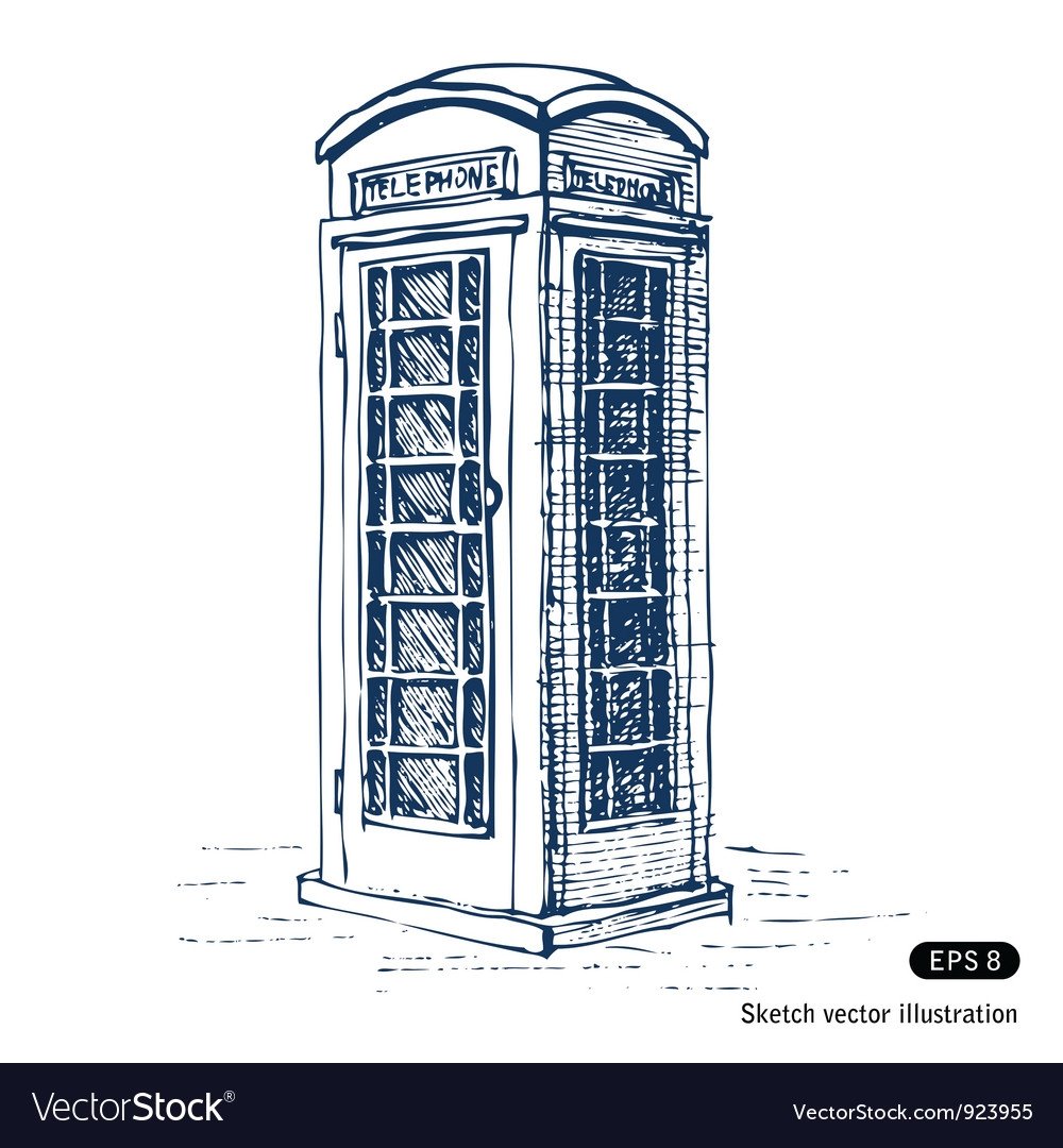 Телефонная будка рисунок